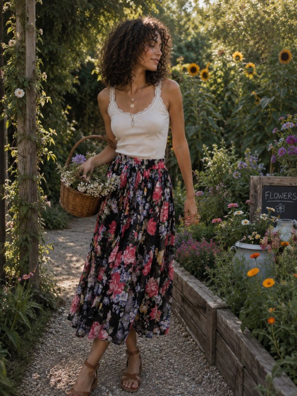 Vintage Floral Midi Skirt | Soft & Romantic - Picture 8 of 8
